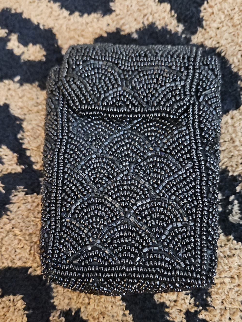 VINTAGE BLACK BEADED LIPSTICK‎ CASE/ CIGARETTE HOLDER